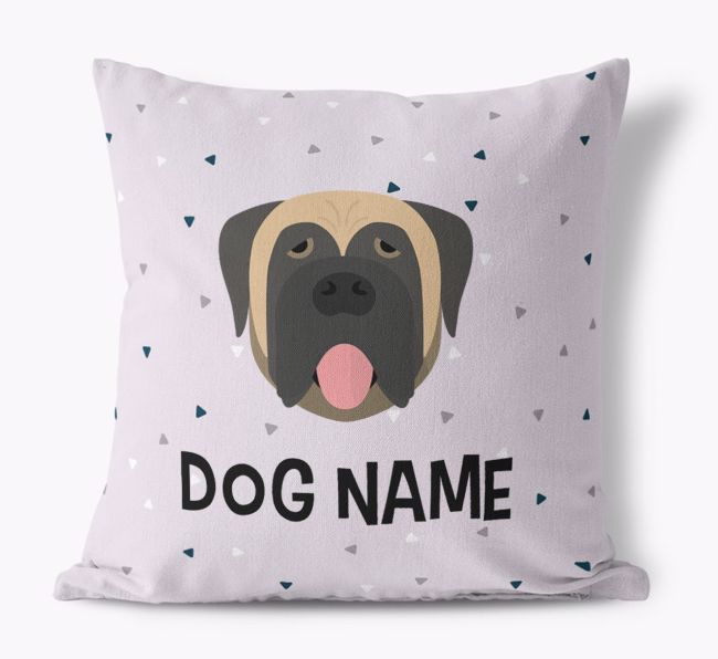 Triangle Pattern with {dogsName}'s Icon: Personalized Canvas Pillow